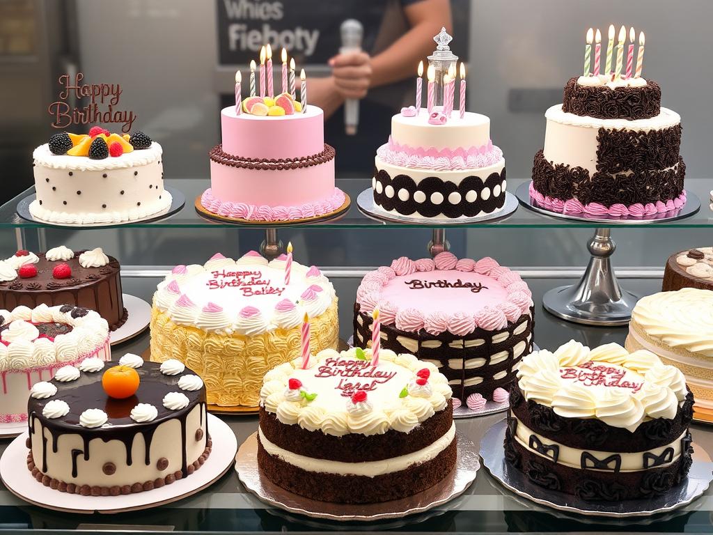 Différents types de gâteaux d'anniversaire présentés côte à côte