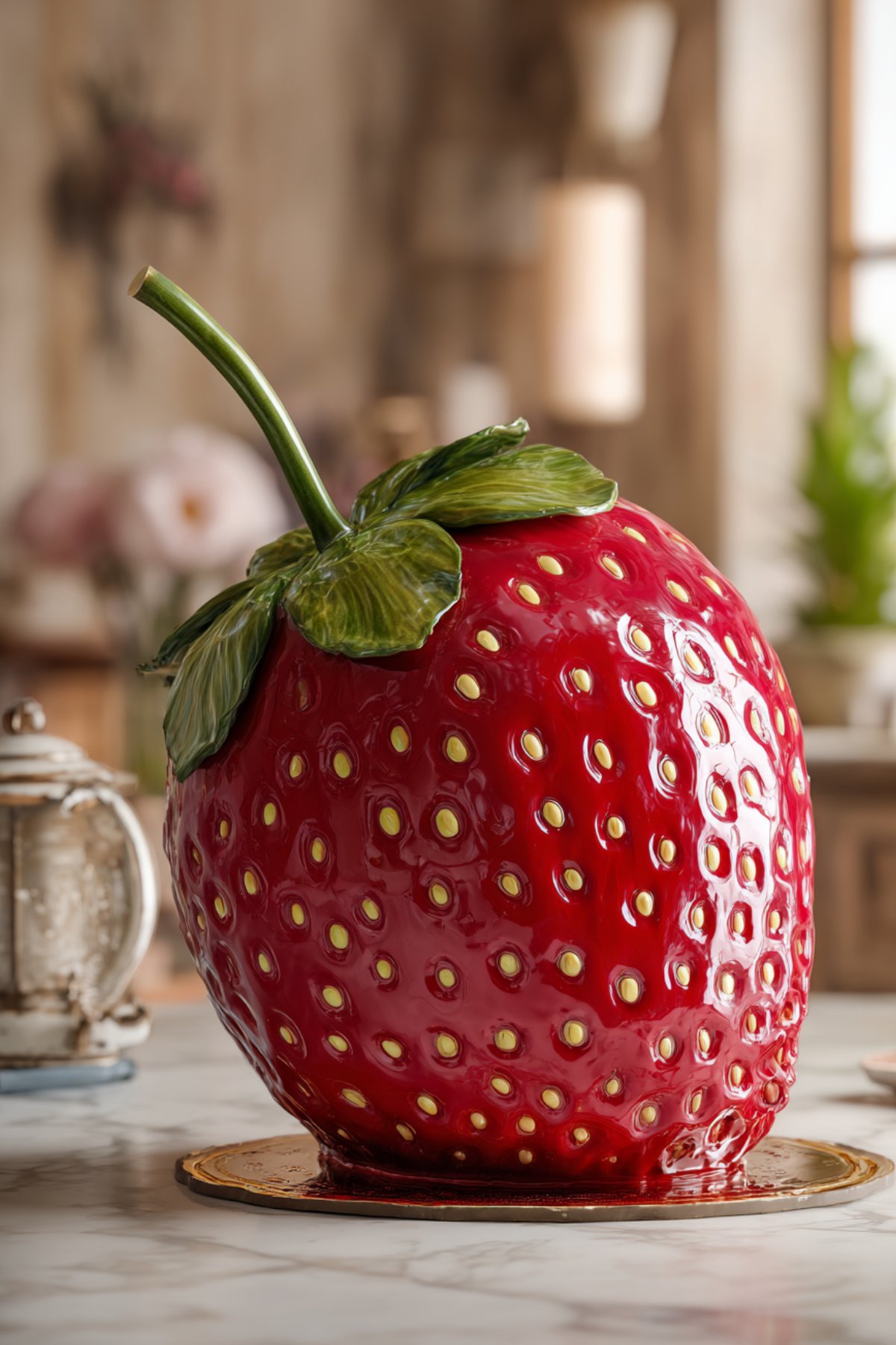 un trompe l'oeil fraise