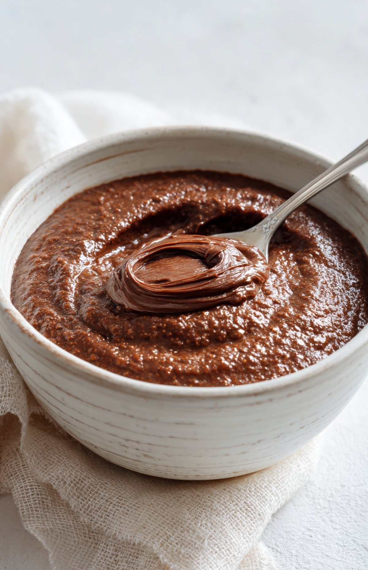 Texture lisse et homogène de la pâte à bowl cake Nutella prête à cuire