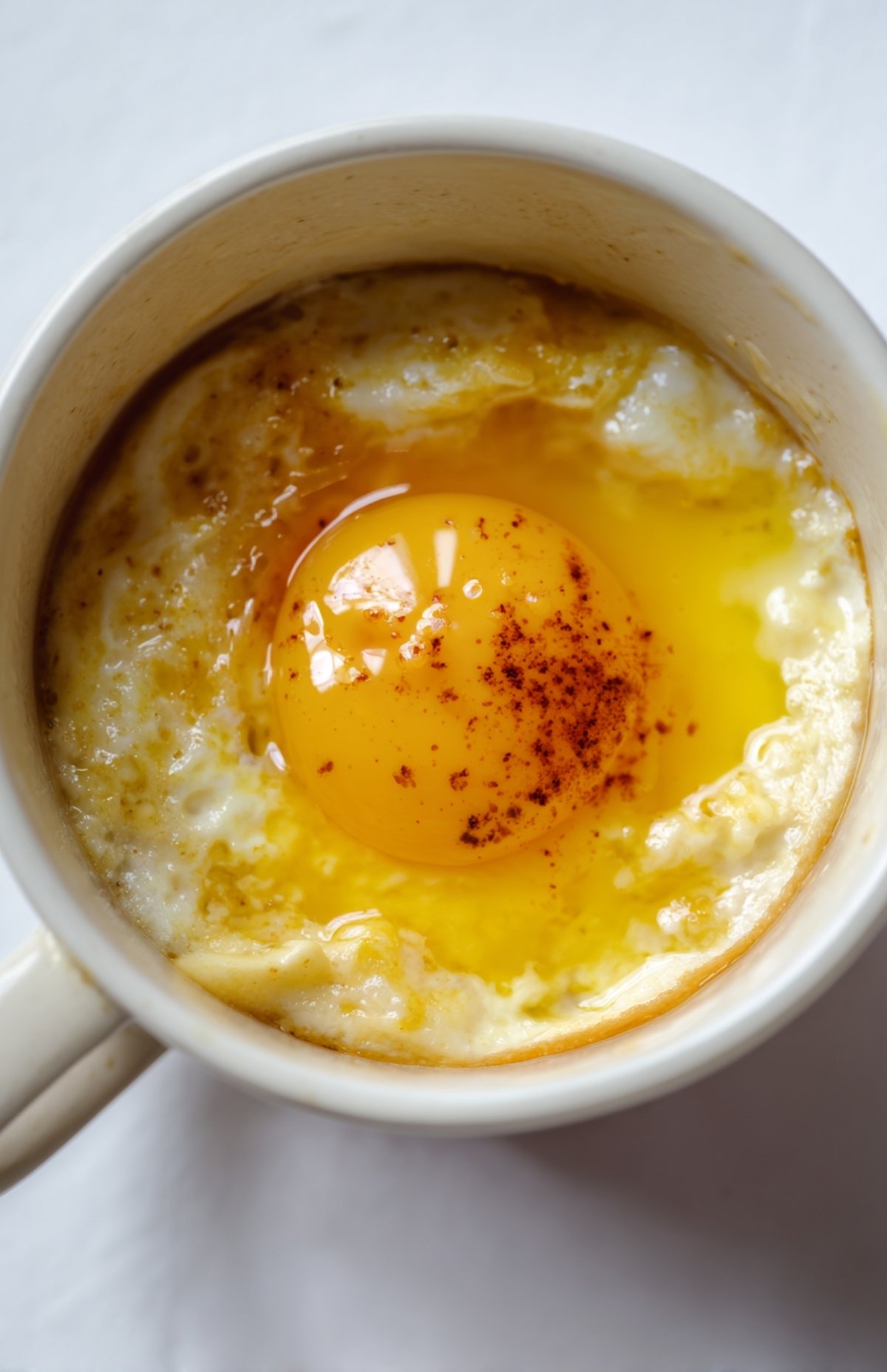 Écrasage de la banane et ajout d'œuf pour préparer un mug cake banane Nutella