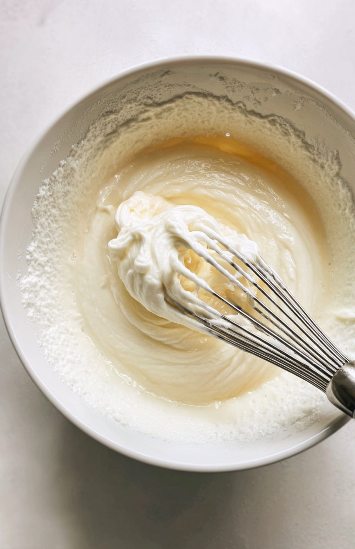 Préparation de la pâte à madeleine gateaux au citron râpé dans un saladier blanc