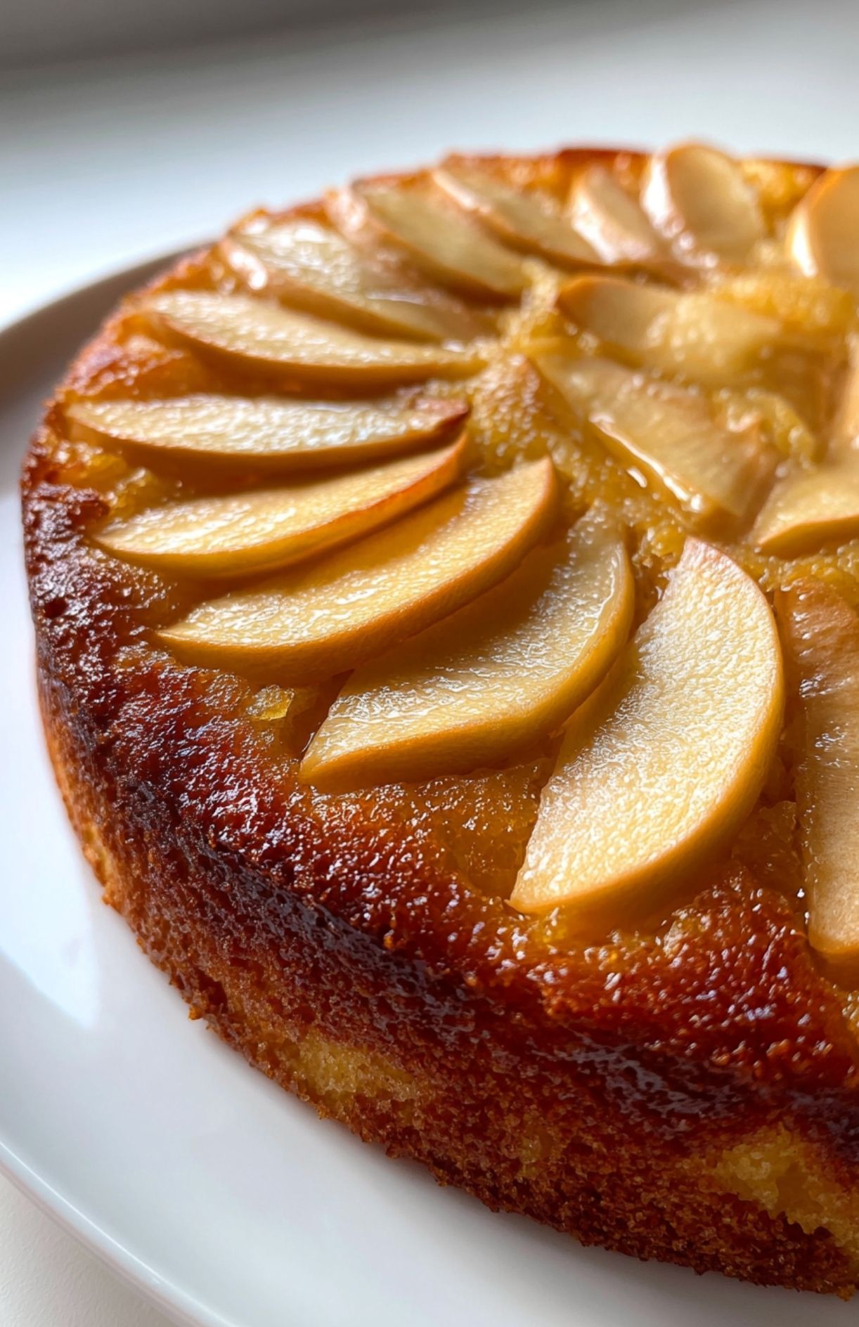 Cuisson du gâteau compote de pomme doré et gonflé dans l'air fryer