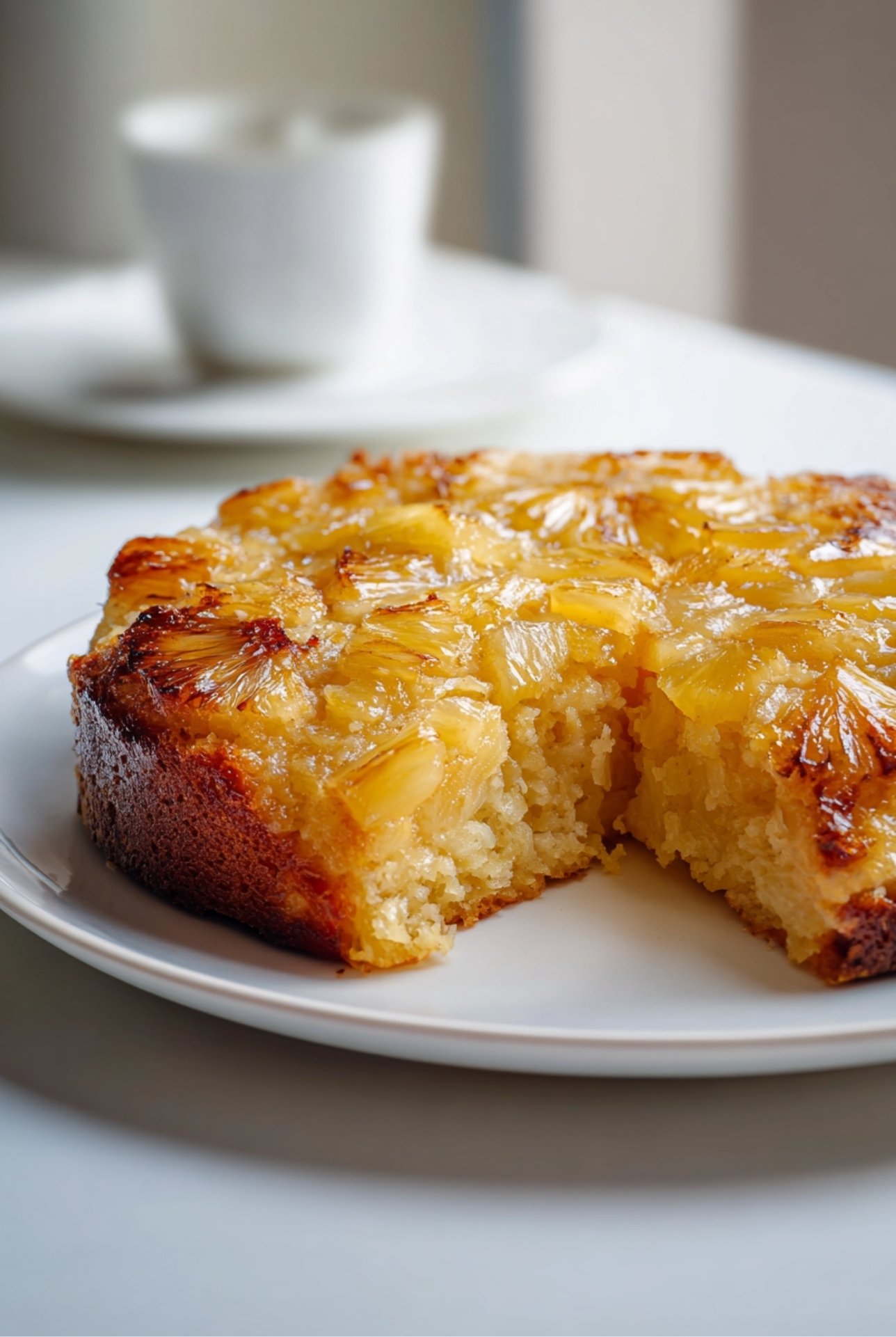 Gâteau à l’ananas sans œuf moelleux et caramélisé, recette facile au yaourt