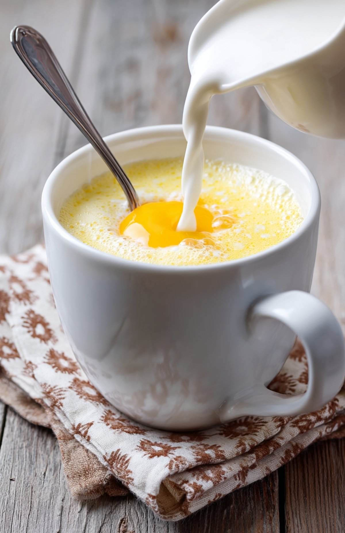 Mug cake sans beurre doré et léger, cuisson express au micro-ondes.