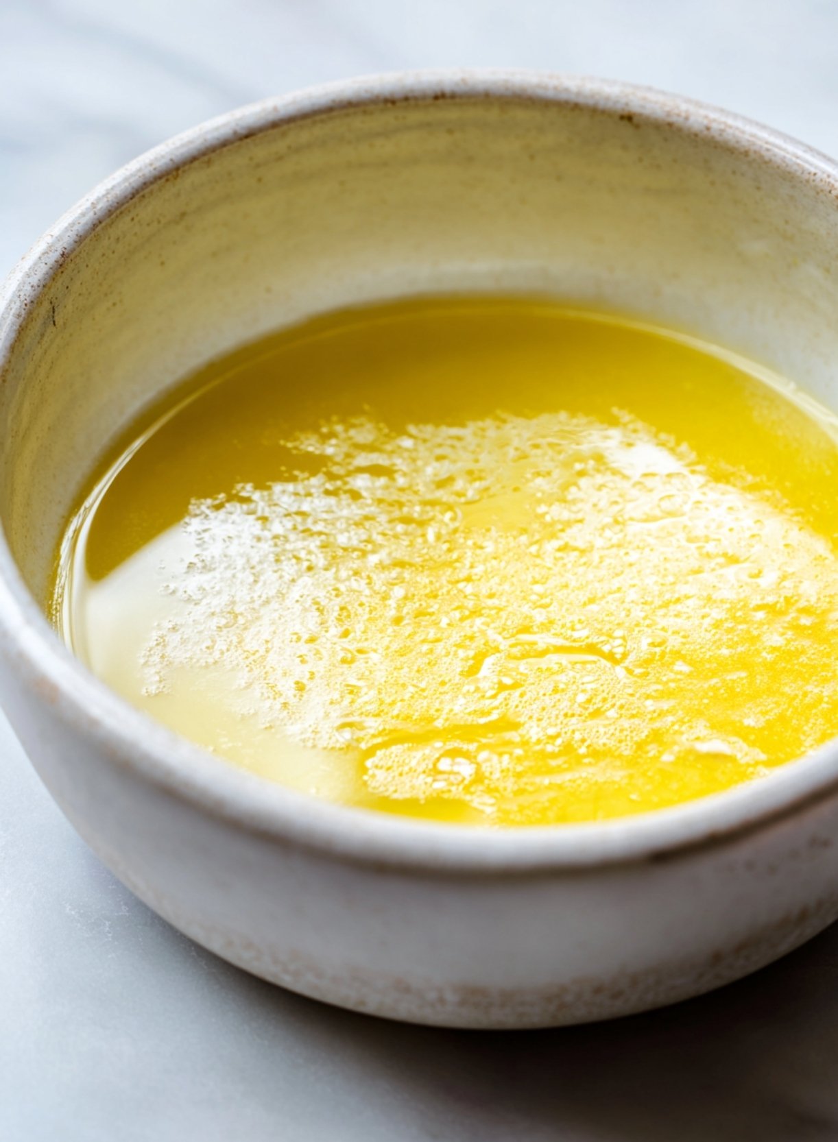 Préparation du beurre fondu pour la pâte du gâteau minute vendéen traditionnel