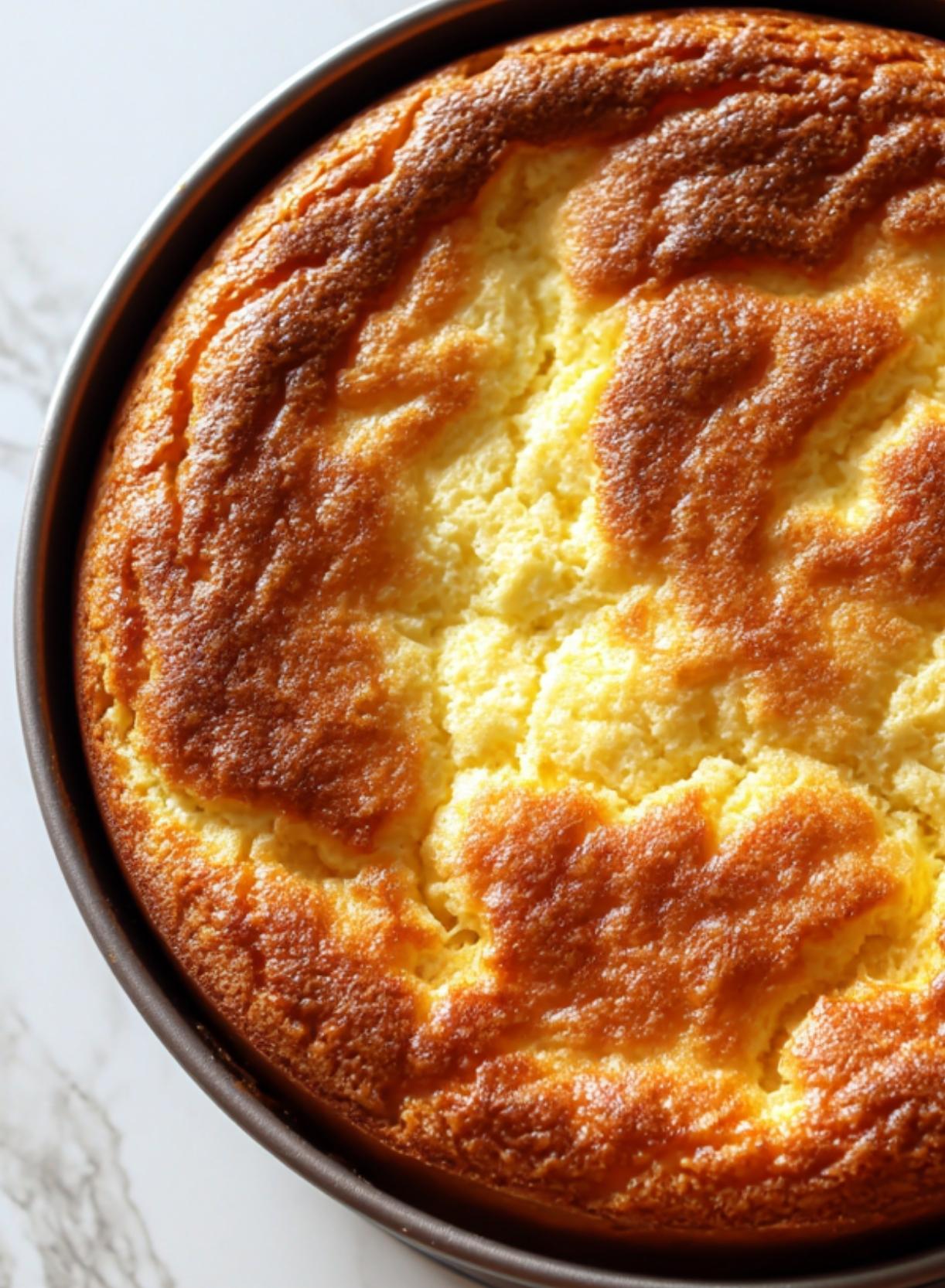 Gâteau minute vendéen sorti du four texture légère et croûte dorée typique