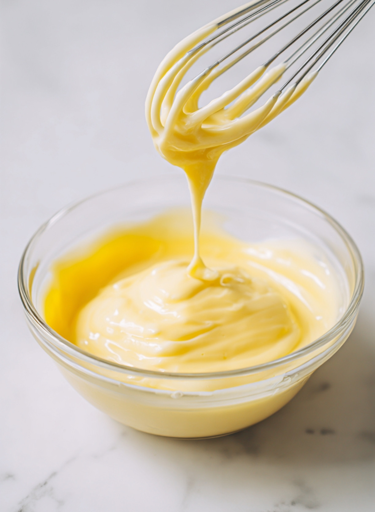 Mélange crémeux de lait et œufs pour la recette flan maraîchin fait maison