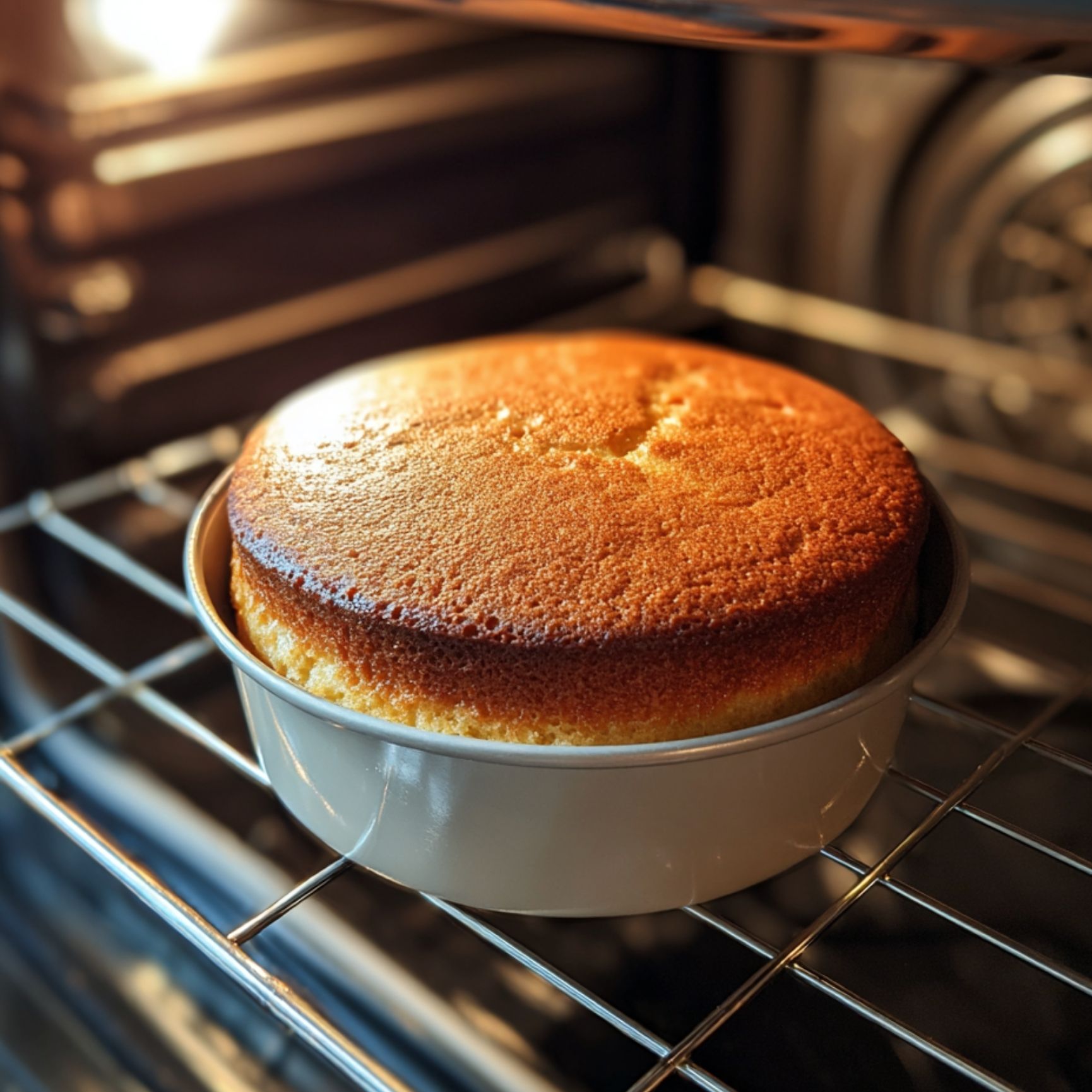 Gâteau au yaourt sans matière grasse doré et moelleux à la sortie du four