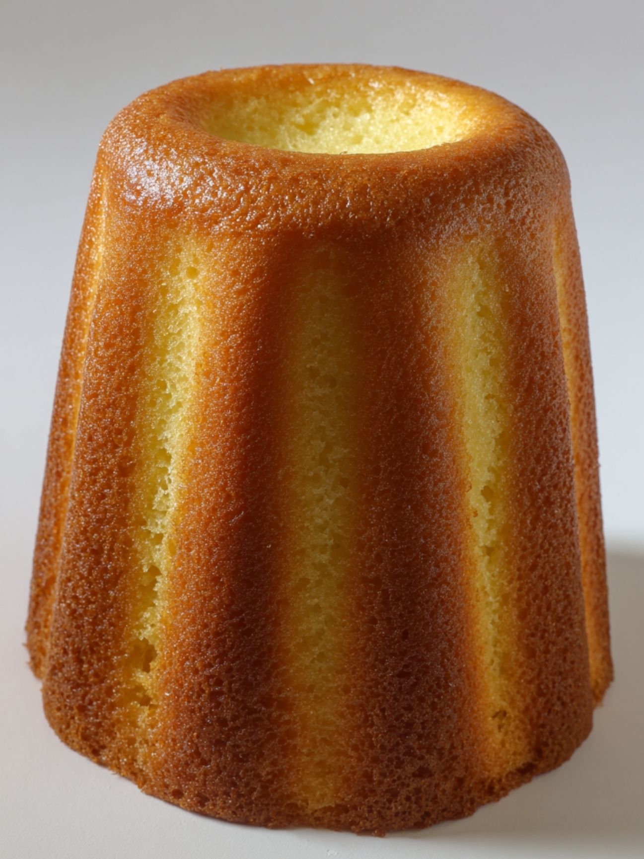 Gâteau battu doré et bien levé, démoulé et prêt à servir.