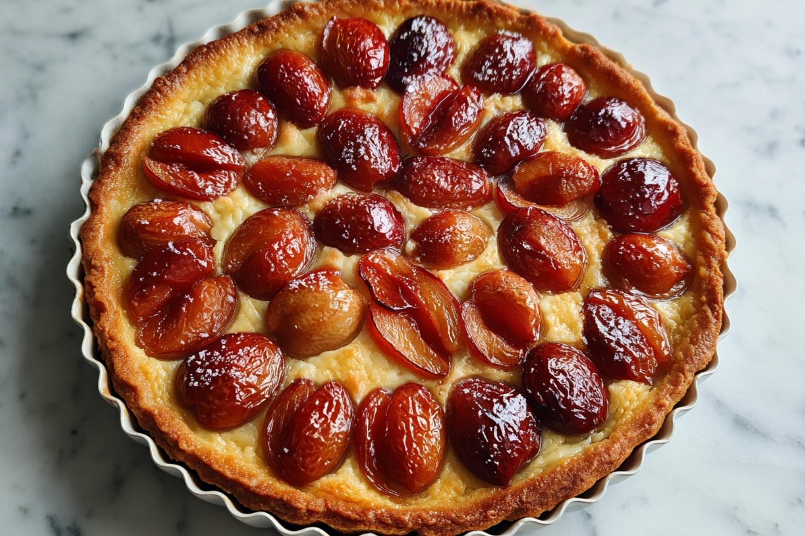 Tarte aux prunes amandine
