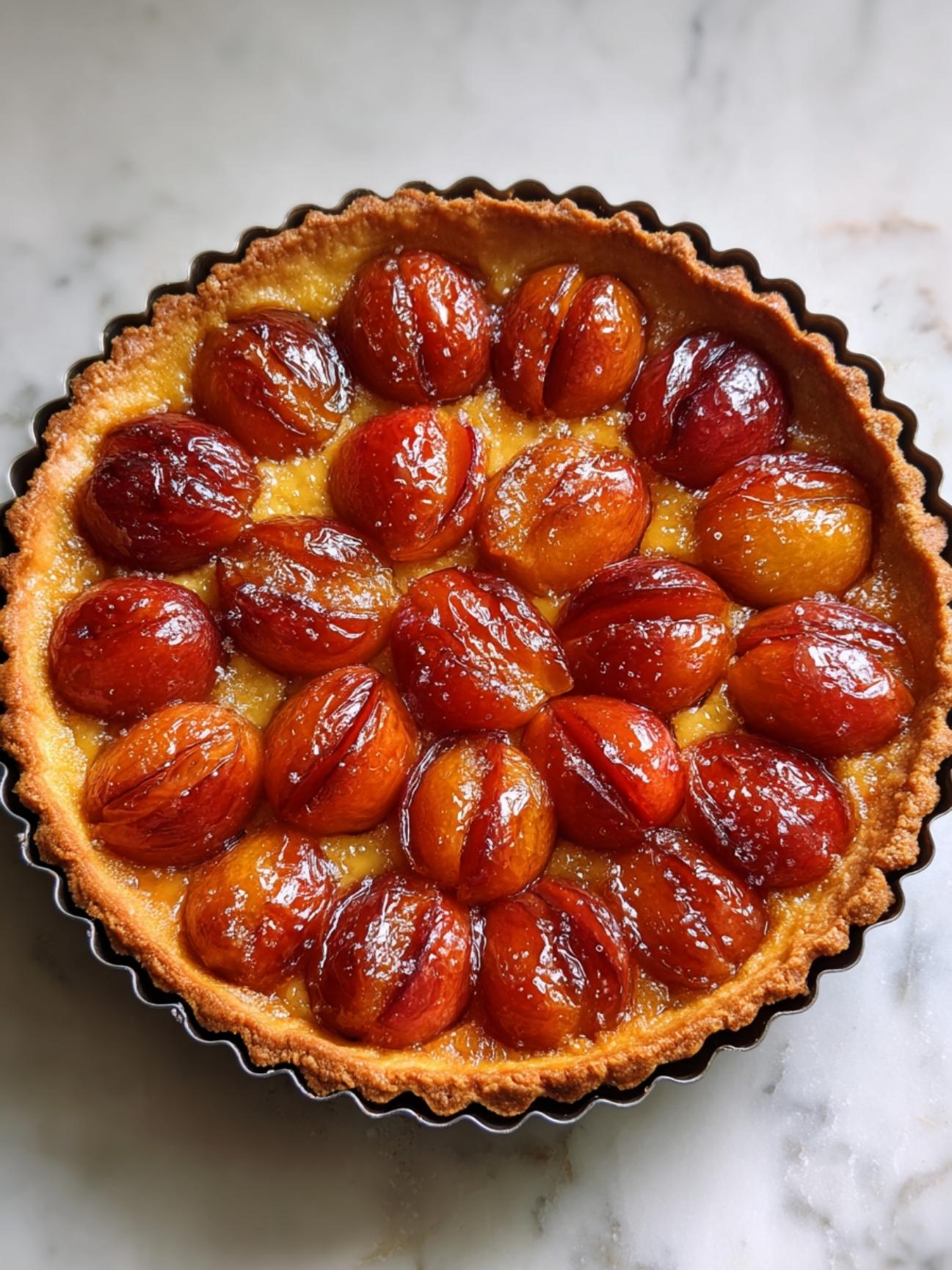 Tarte aux prunes rouges facile et maison