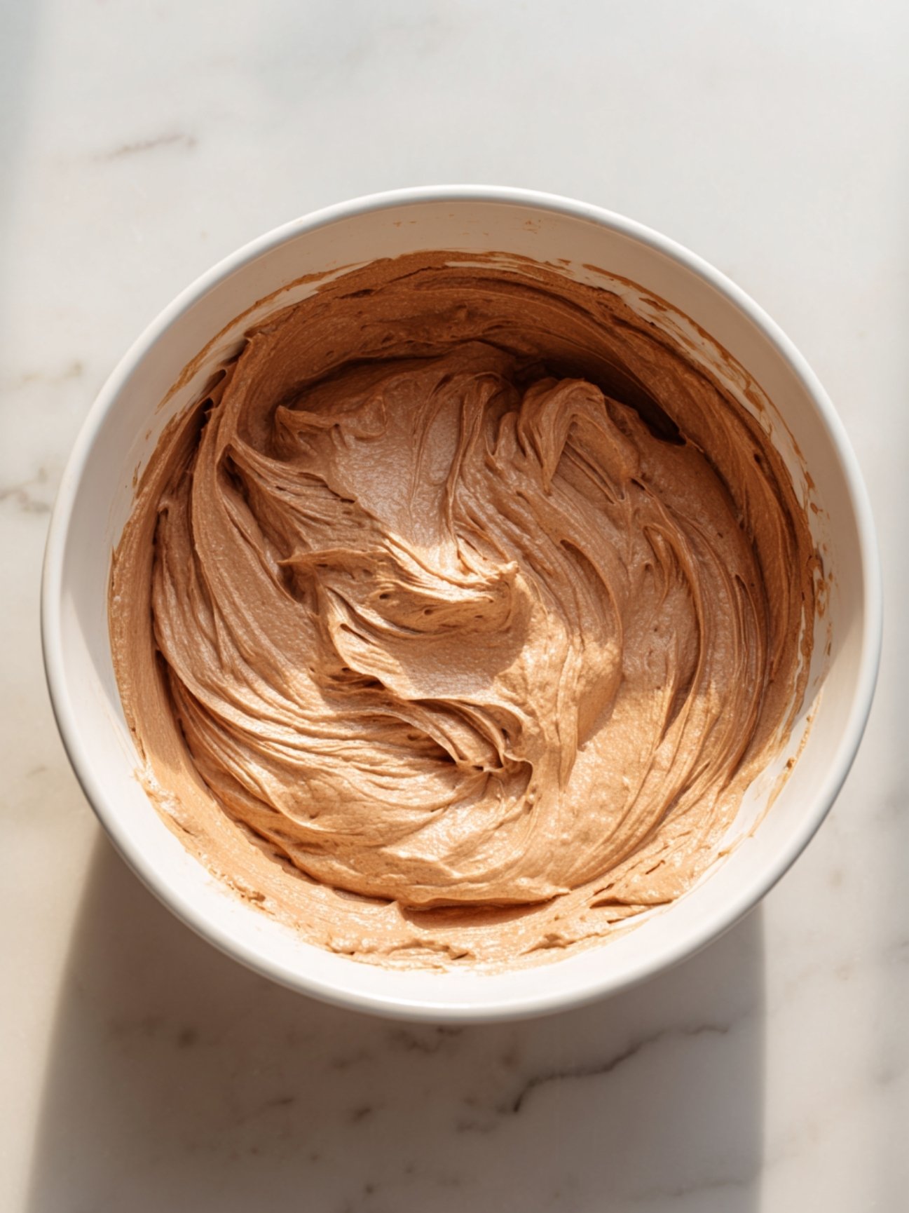 Préparation de la crème au Nutella et mascarpone avec une texture lisse et onctueuse.