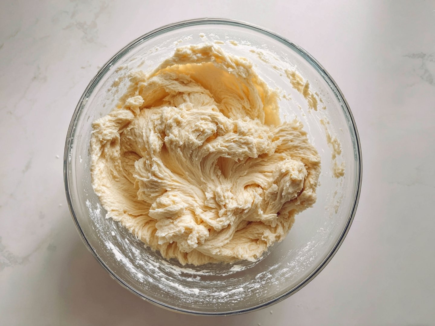 Préparation de la pâte sucrée sablée pour la recette du flan pâtissier maison.