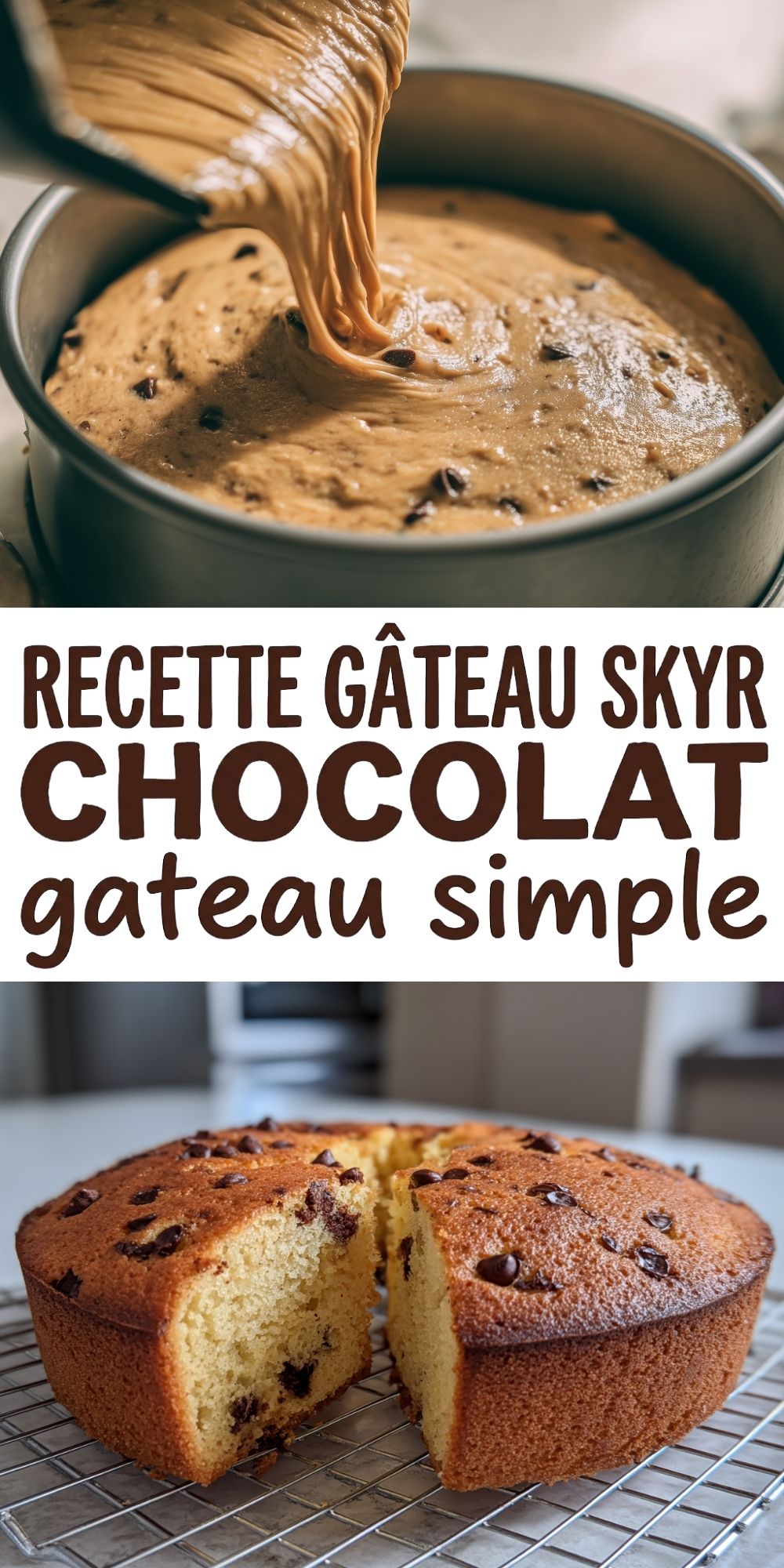 Recette gâteau skyr chocolat simple et rapide : visuel étape par étape