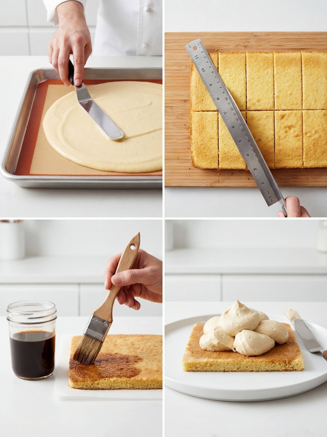etapes-montage-opera-etaler-biscuit-joconde-imbiber-sirop-cafe-pochage-creme