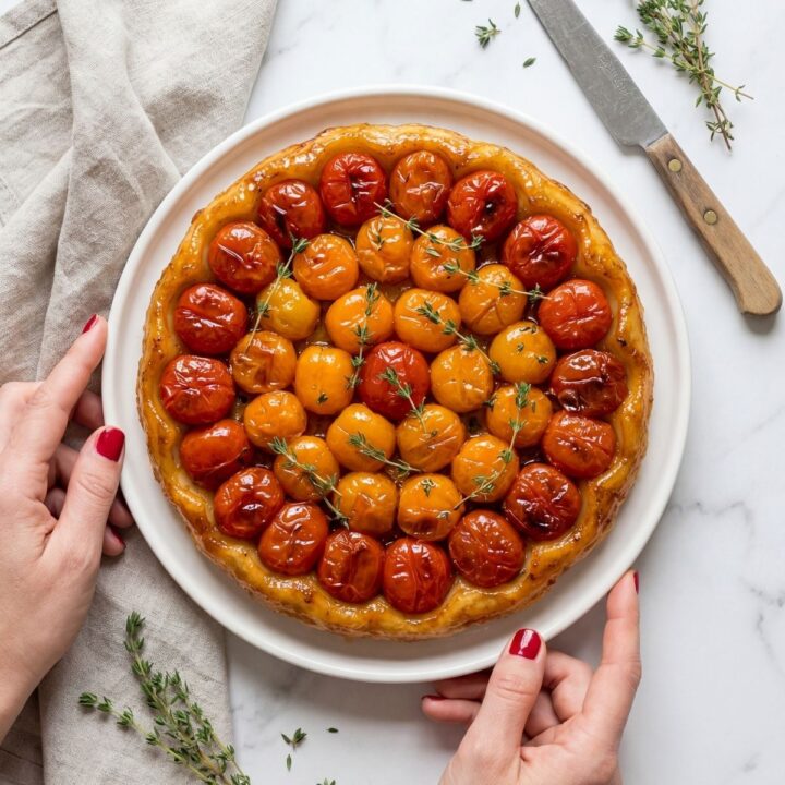 Recette chic et facile de tarte tatin fondante aux tomates cerises