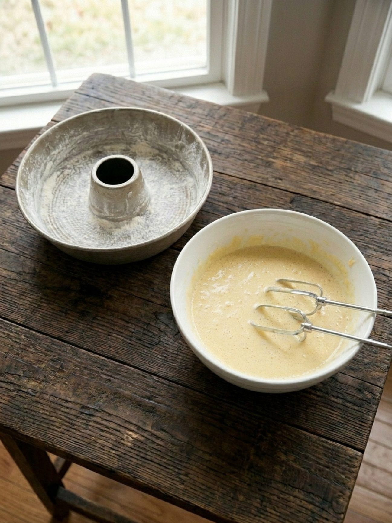 Robot batteur mélangeant la pâte jaune et lisse d'un gateau italien au mascarpone frais