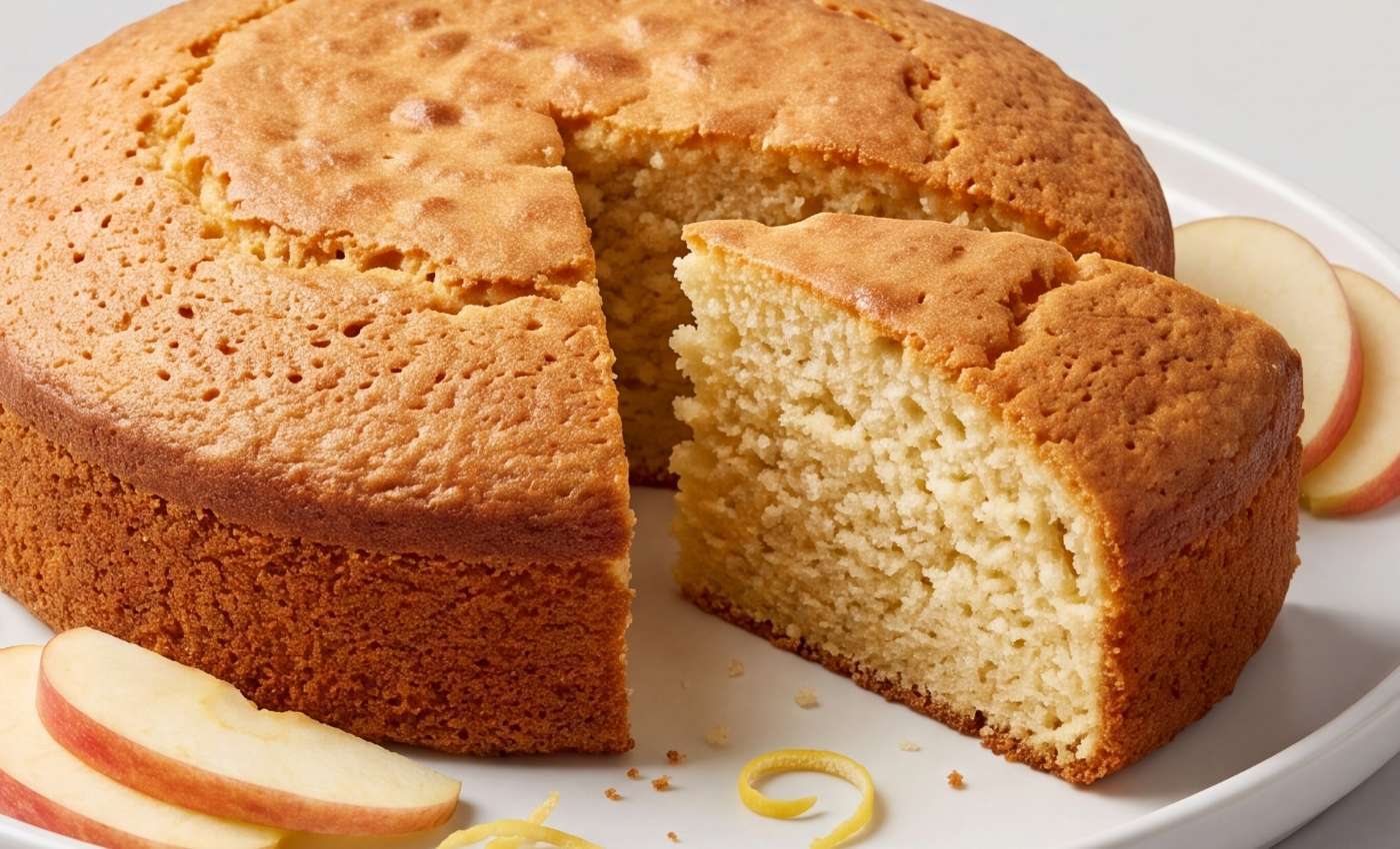 Part de gâteau au skyr sans sucre moelleux.