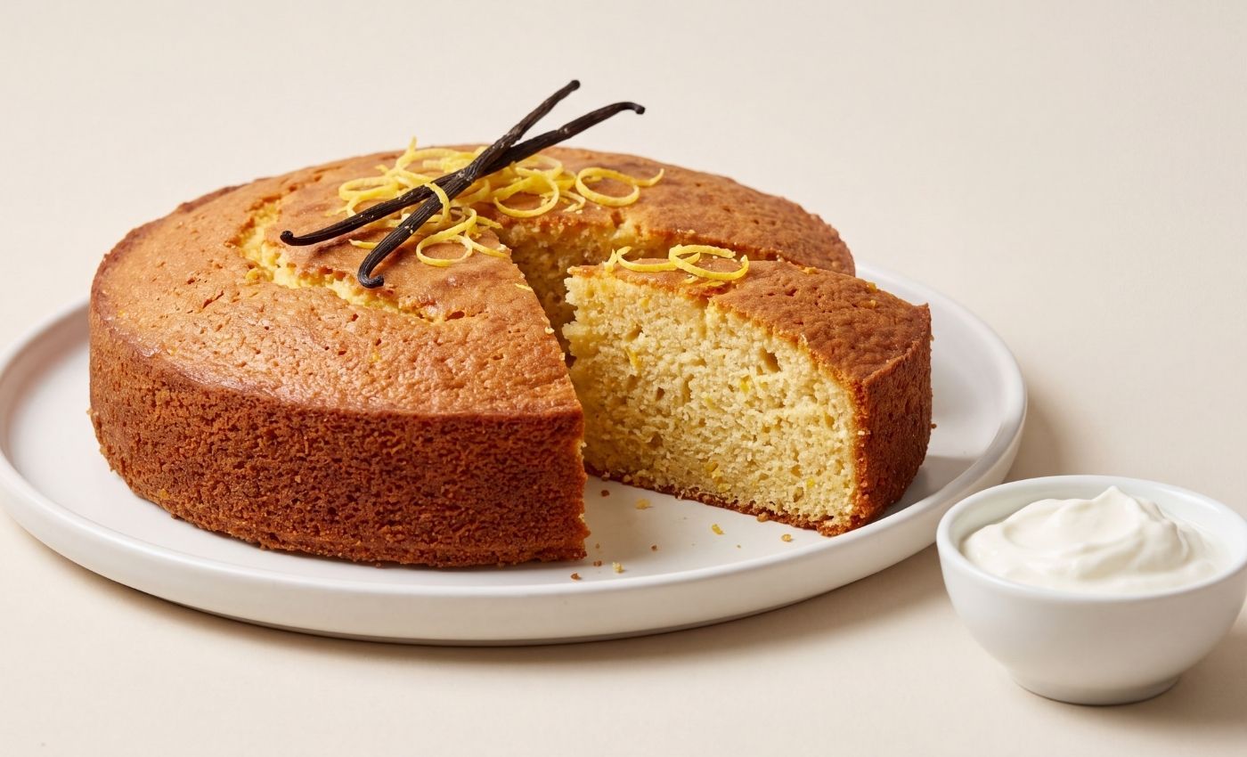 Part de gâteau yaourt au skyr.